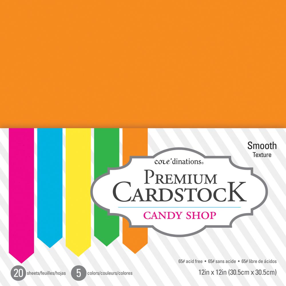 Core'dinations Value Pack Smooth Cardstock CANDY SHOP 12"X12" 20/Pkg