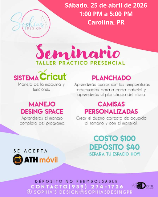 Taller Básico Cricut Práctico Presencial - Sábado 25 de abril de 2026 (1:00 pm a 5:00 pm)