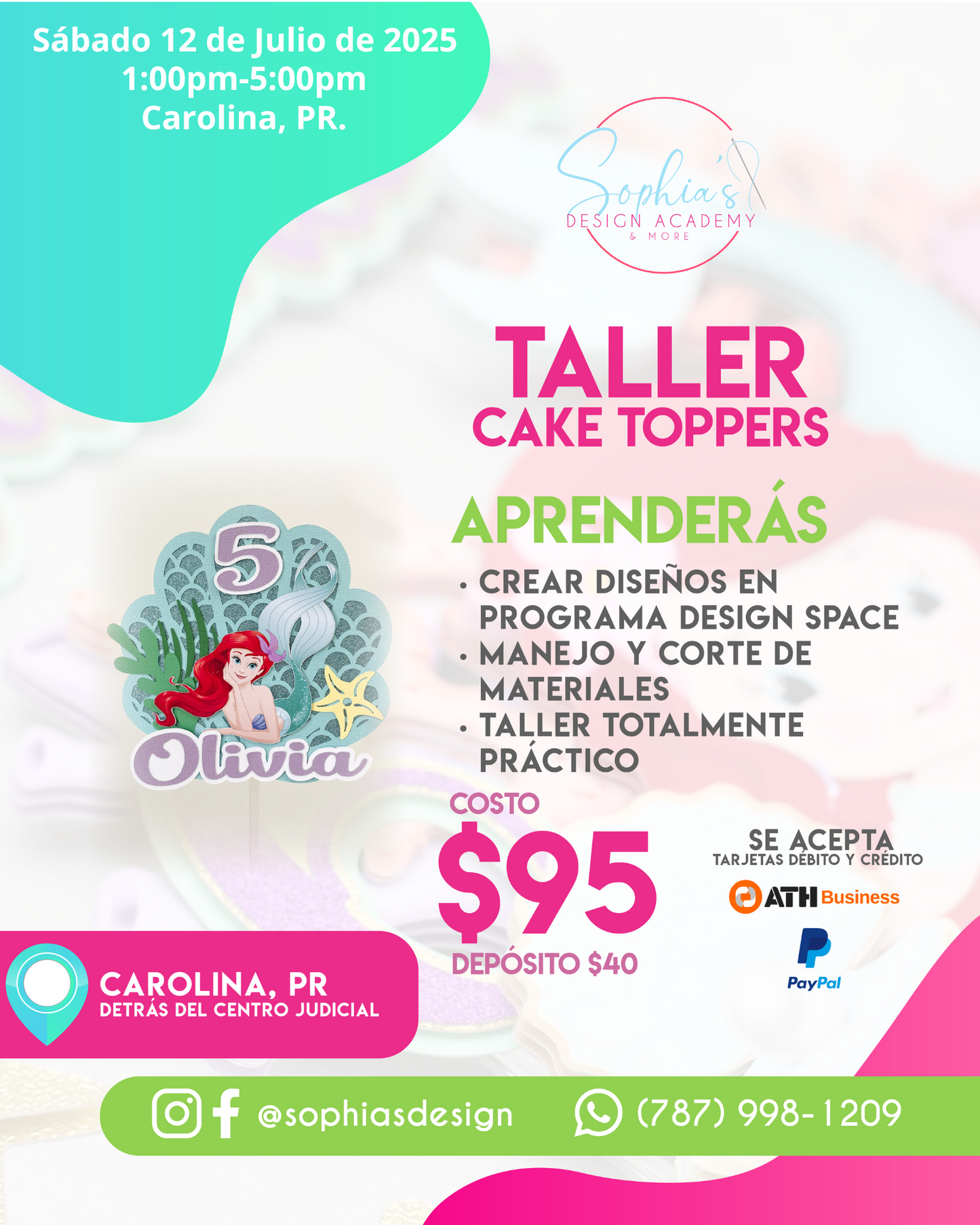 Taller Cake Topper 3D - Sábado 12 de julio de 2025 (1:00 p.m. a 5:00 p.m.)