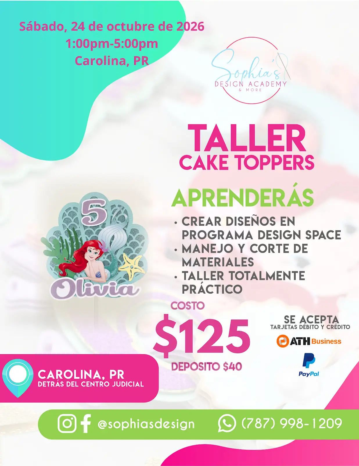 Taller Cake Topper - Sábado 24 de octubre de 2026 - (1:00pm - 5:00pm)