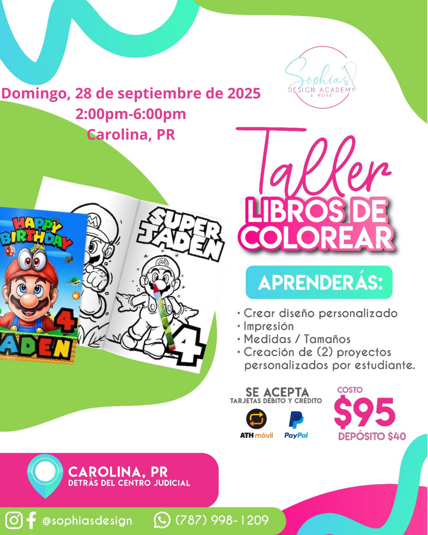 Taller Libros de Colorear - Domingo 28 de septiembre de 2025 (2:00 p.m. - 6:00 p.m.)