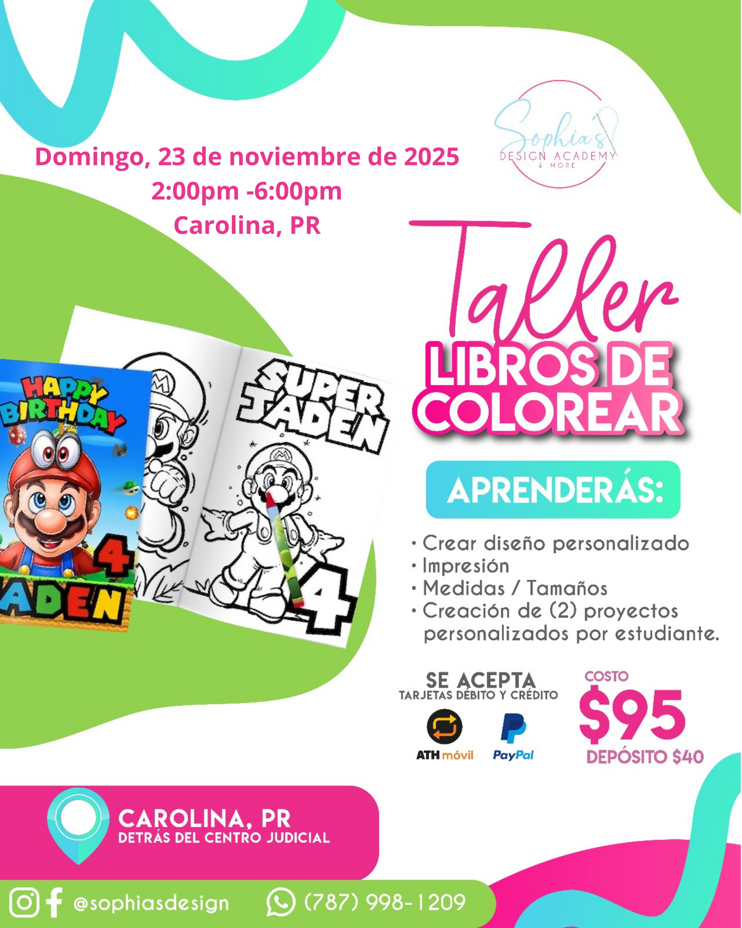 Taller Libros de Colorear - Domingo 23 de noviembre de 2025 (2:00 p.m. - 6:00 p.m.)