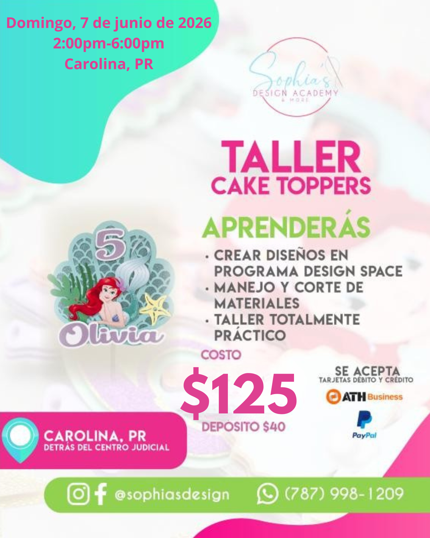 Taller Cake Topper - Domingo 7 de junio de 2026 (2:00pm - 6:00pm)
