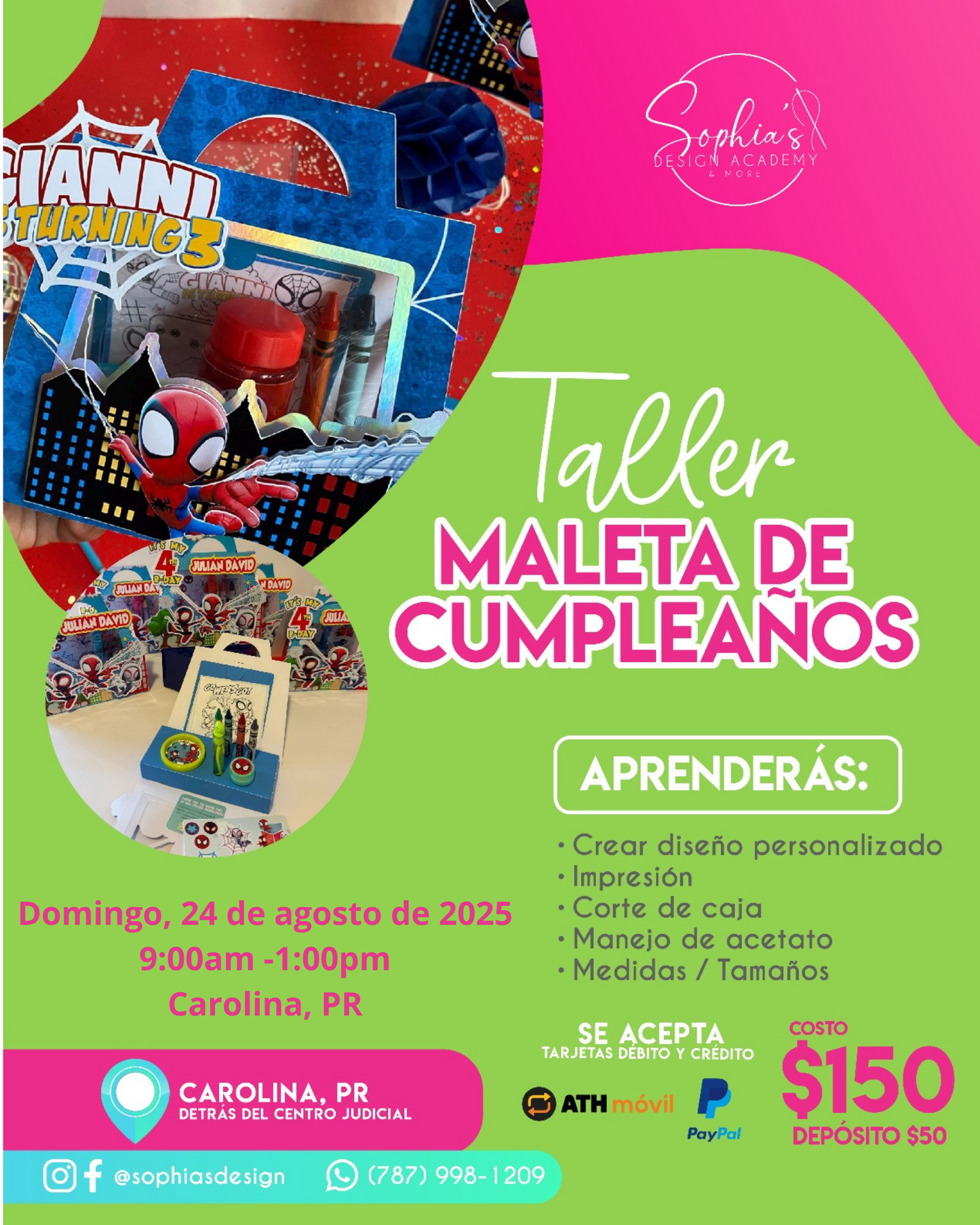 Taller Maleta de Cumpleaños - Domingo 24 de agosto de 2025 (9:00 a.m. - 1:00 p.m.)