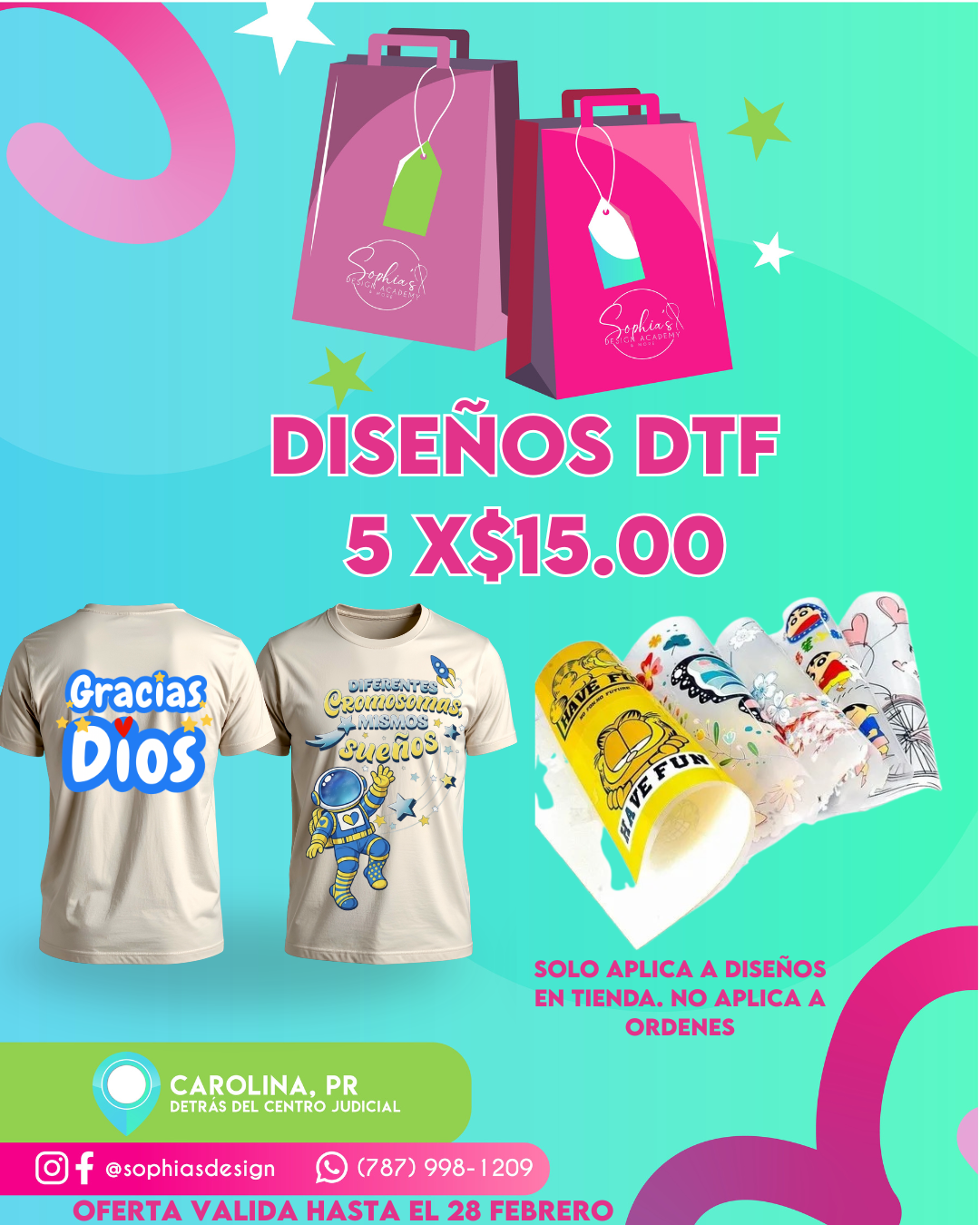 OFERTA 5 DTF X $15.00