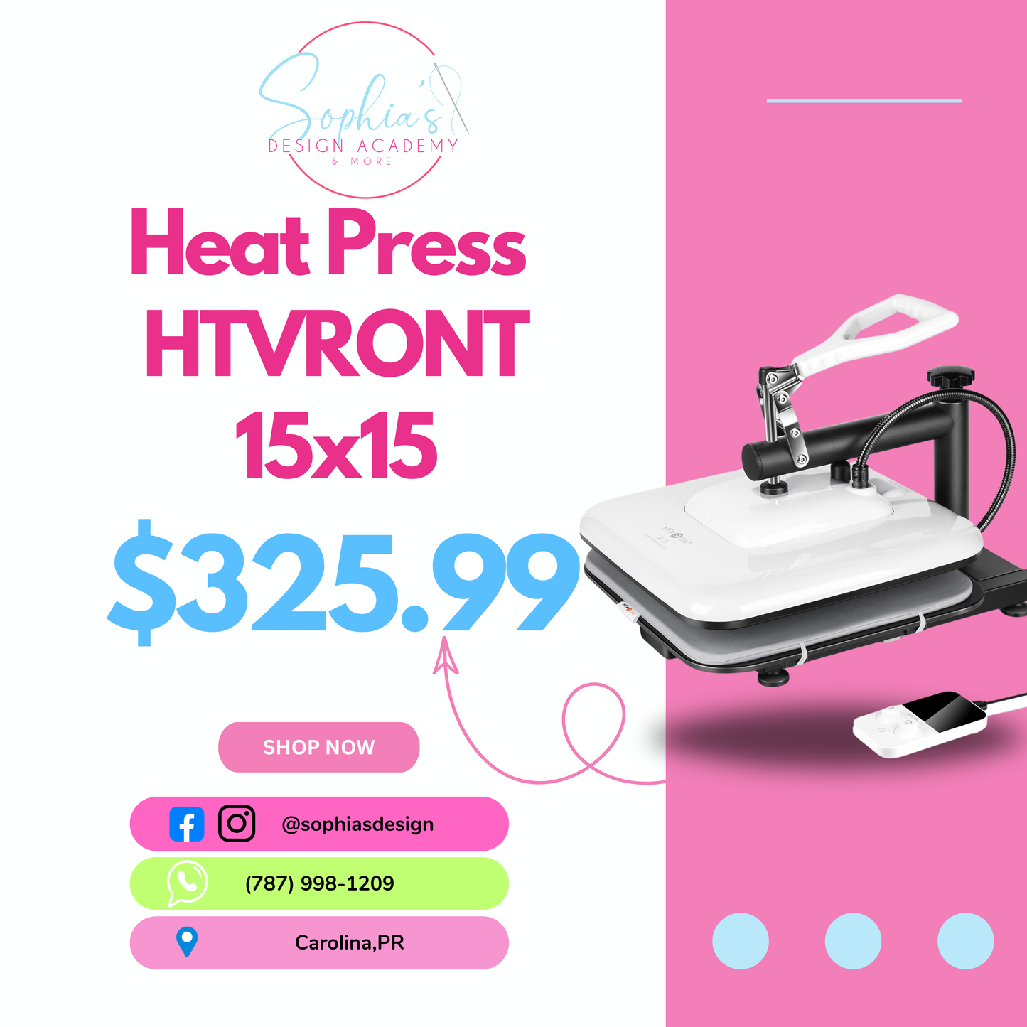 Heat Press HTV RONT 15X15