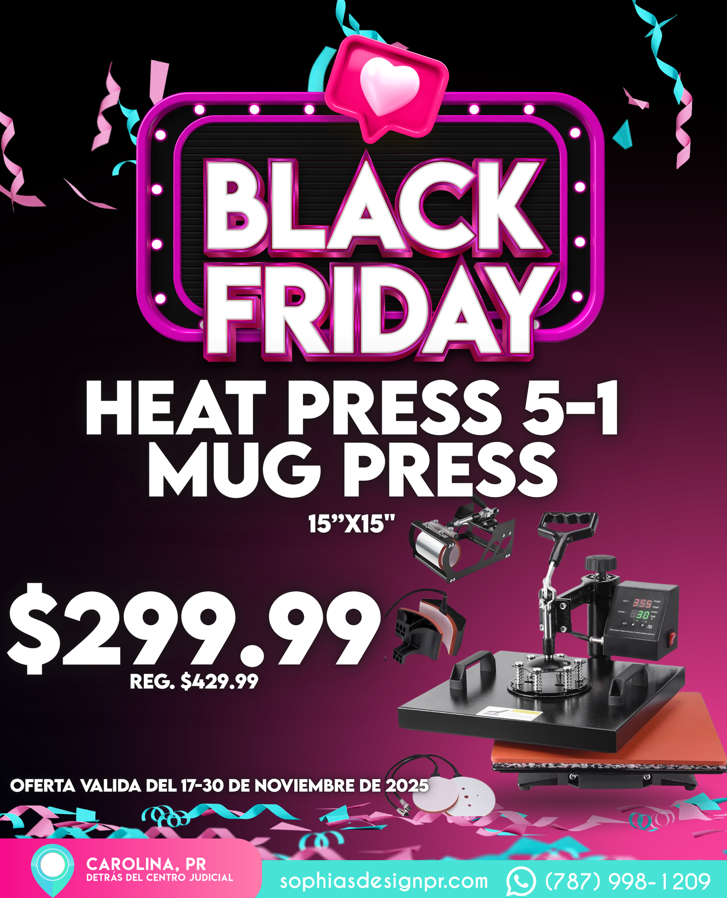 HEAT PRESS 5-1 MUG PRESS "15X15"