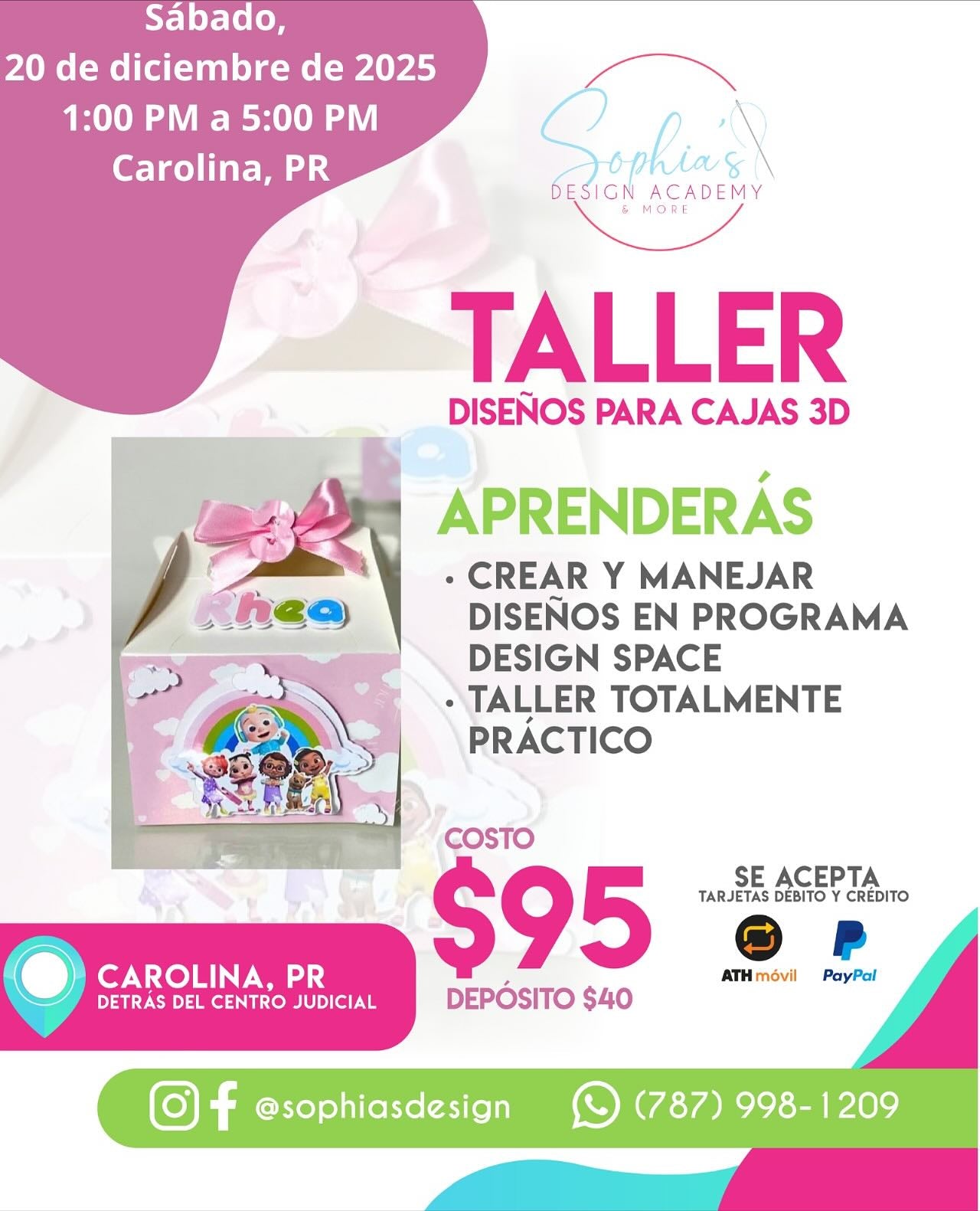 Taller Diseños para Cajas 3D - Sábado 20 de diciembre de 2025 (1:00 p.m. - 5:00 p.m.)