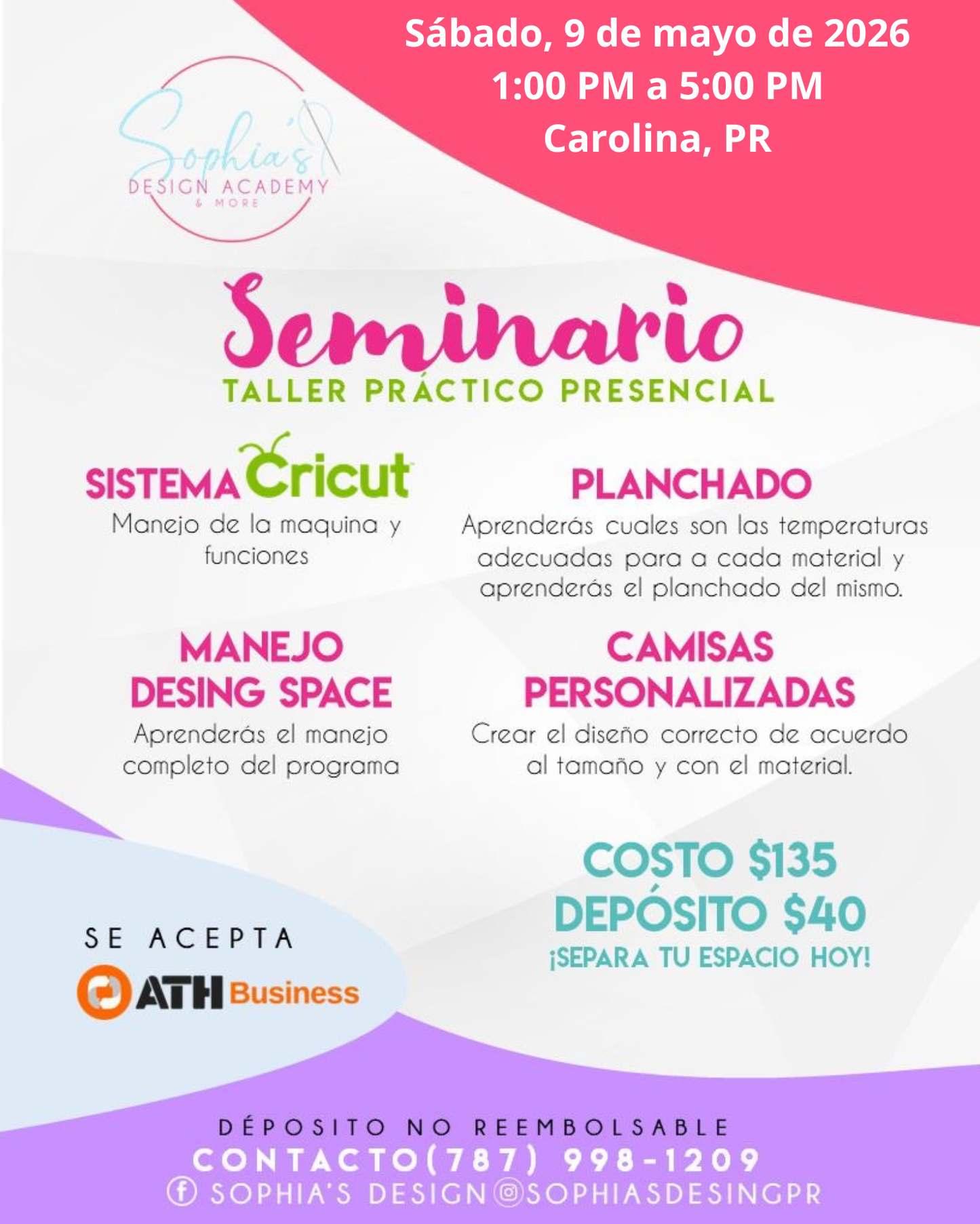 Taller Básico Cricut Práctico Presencial - Sábado 9 de mayo de 2026 (1:00 pm a 5:00 pm)