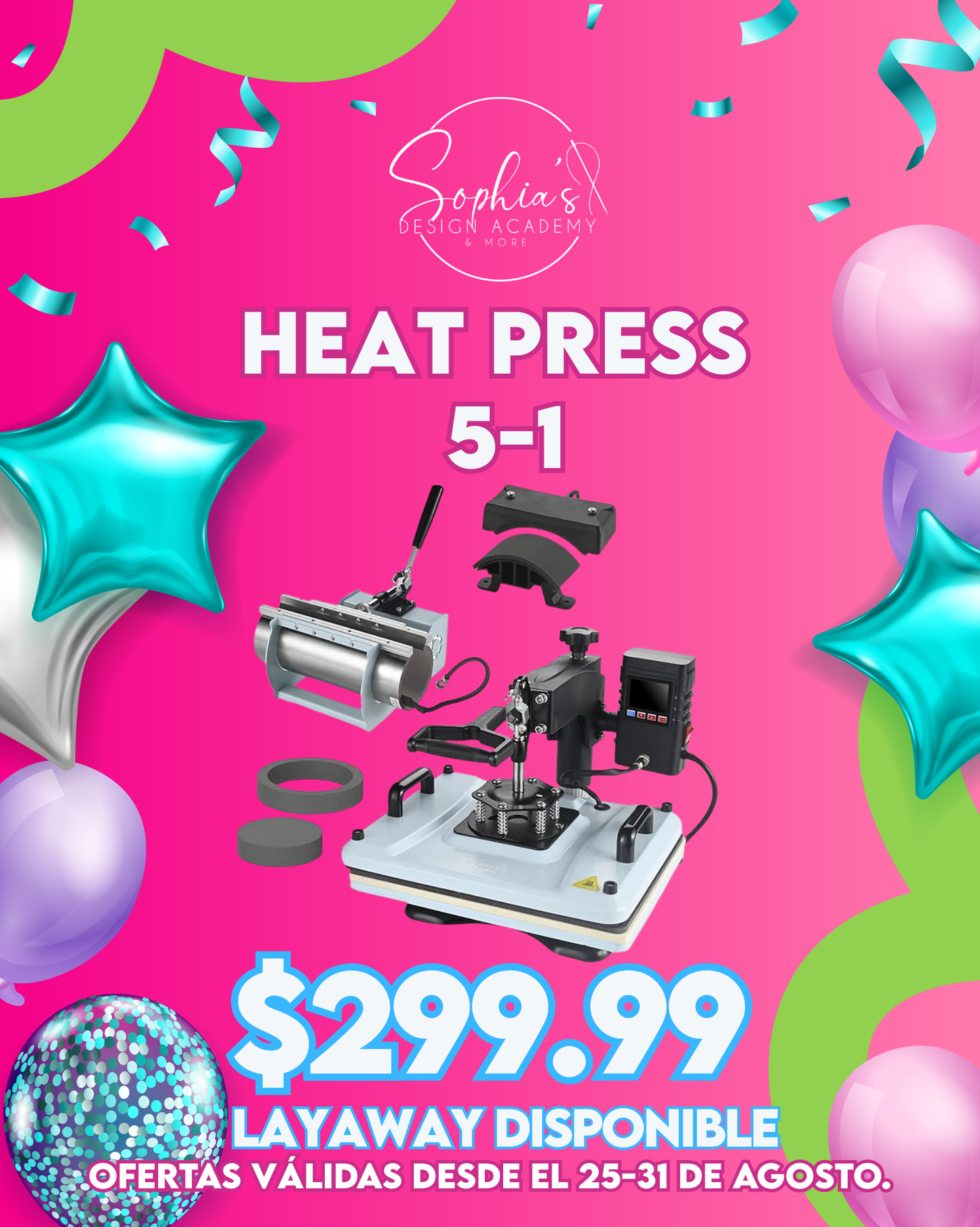 OFERTA HEAT PRESS COMBO 5-1
