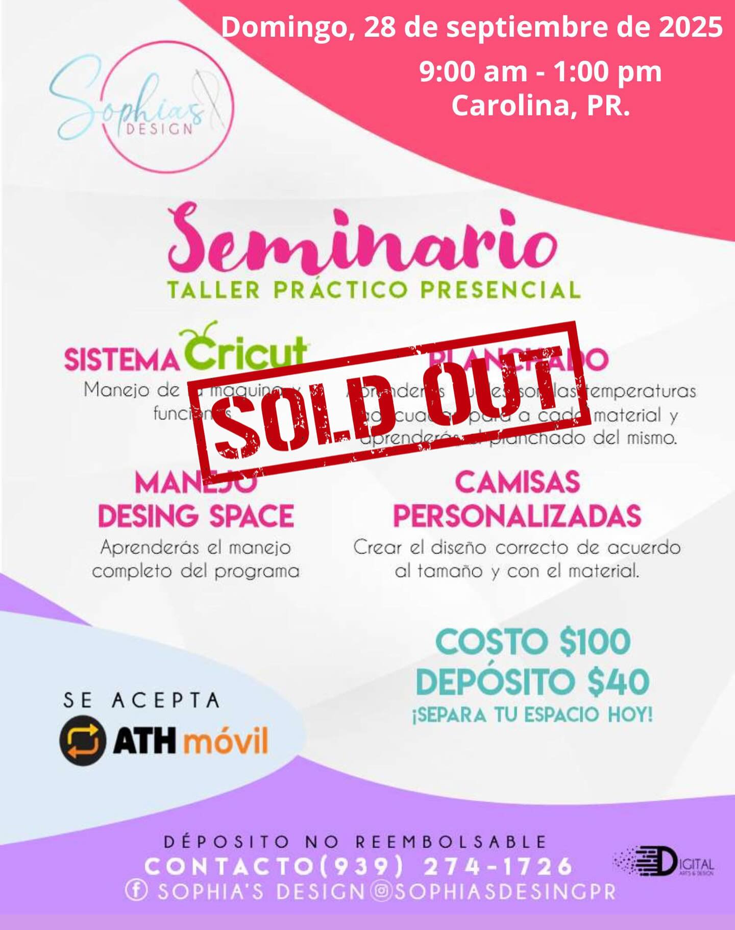 Taller Básico Cricut Práctico Presencial - Domingo 28 de septiembre de 2025 (9:00a.m. - 1:00p.m.)