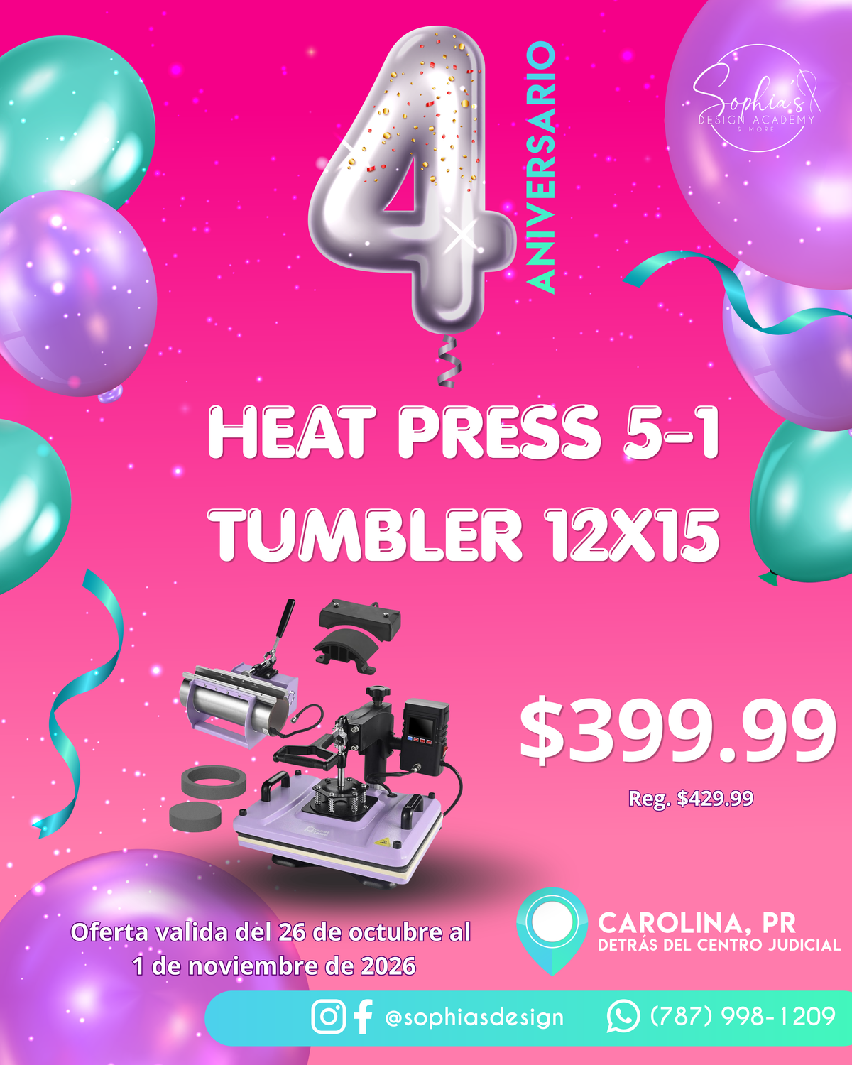 OFERTA HEAT PRESS 5-1 TUMBLER