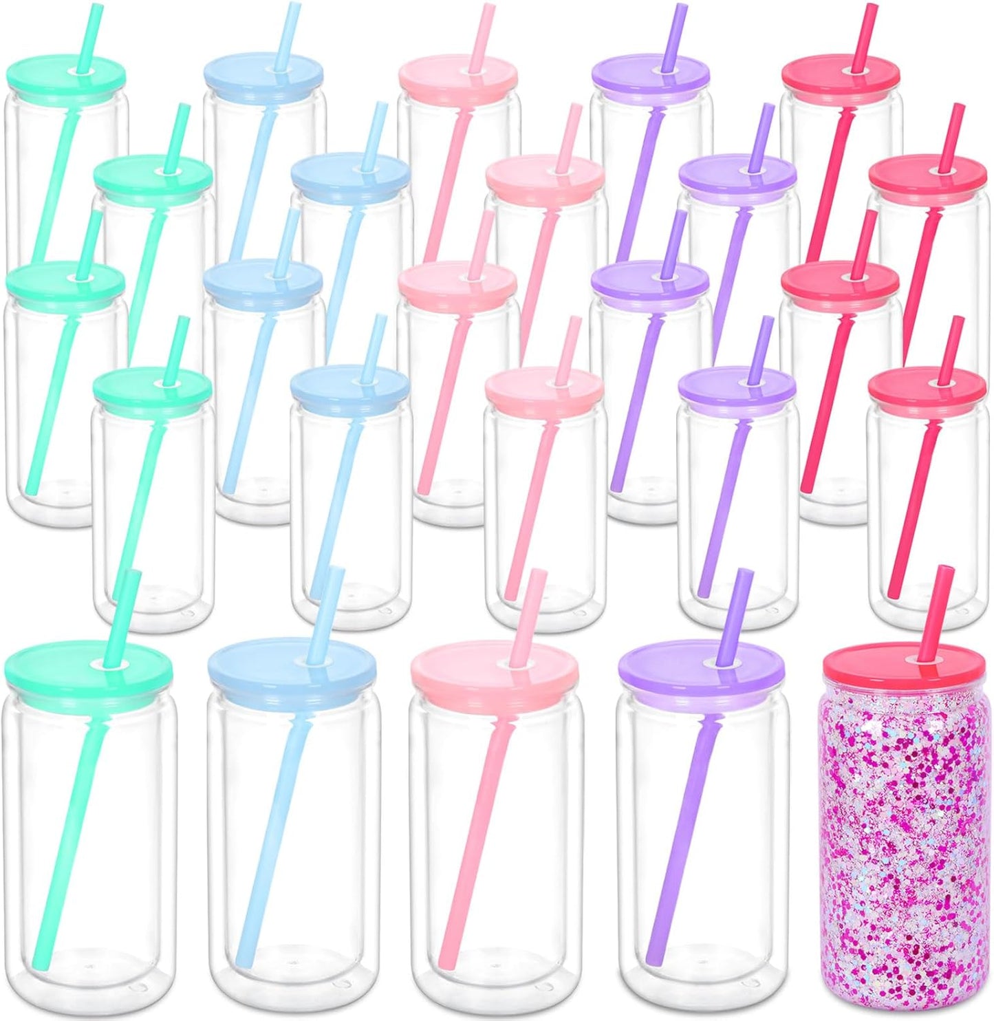 Vaso Acrílico Doble Pared Transparente 16oz