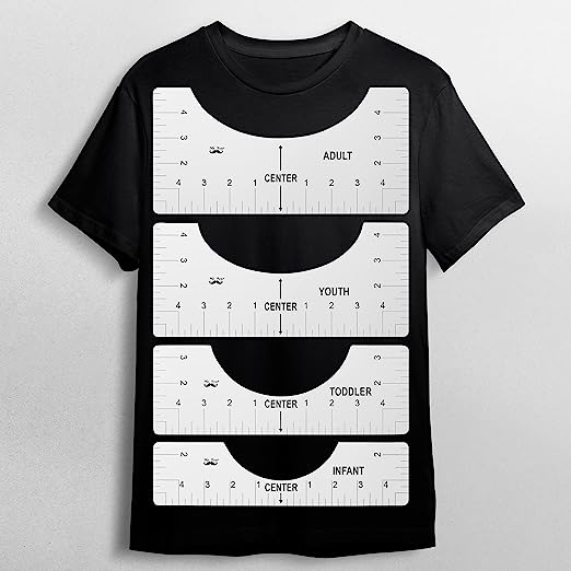 Regla de camiseta, 4 piezas, herramienta de alineación de camisetas "PLANCHADO".