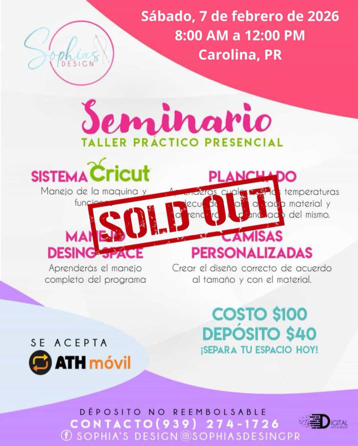 Taller Básico Cricut Práctico Presencial - Sábado 7 de febrero de 2026 (8:00 am a 12:00 pm)