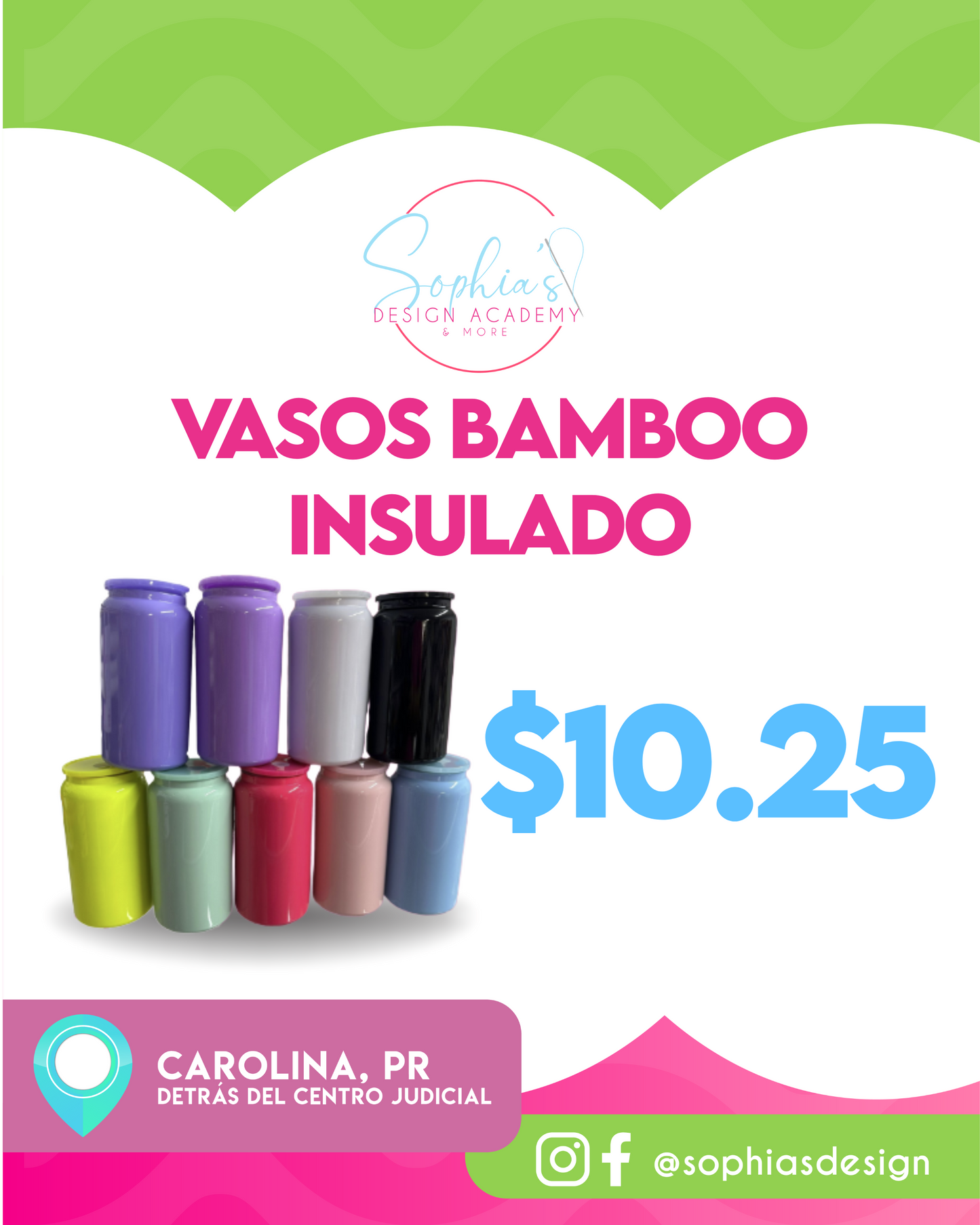 Vaso de colores en metal