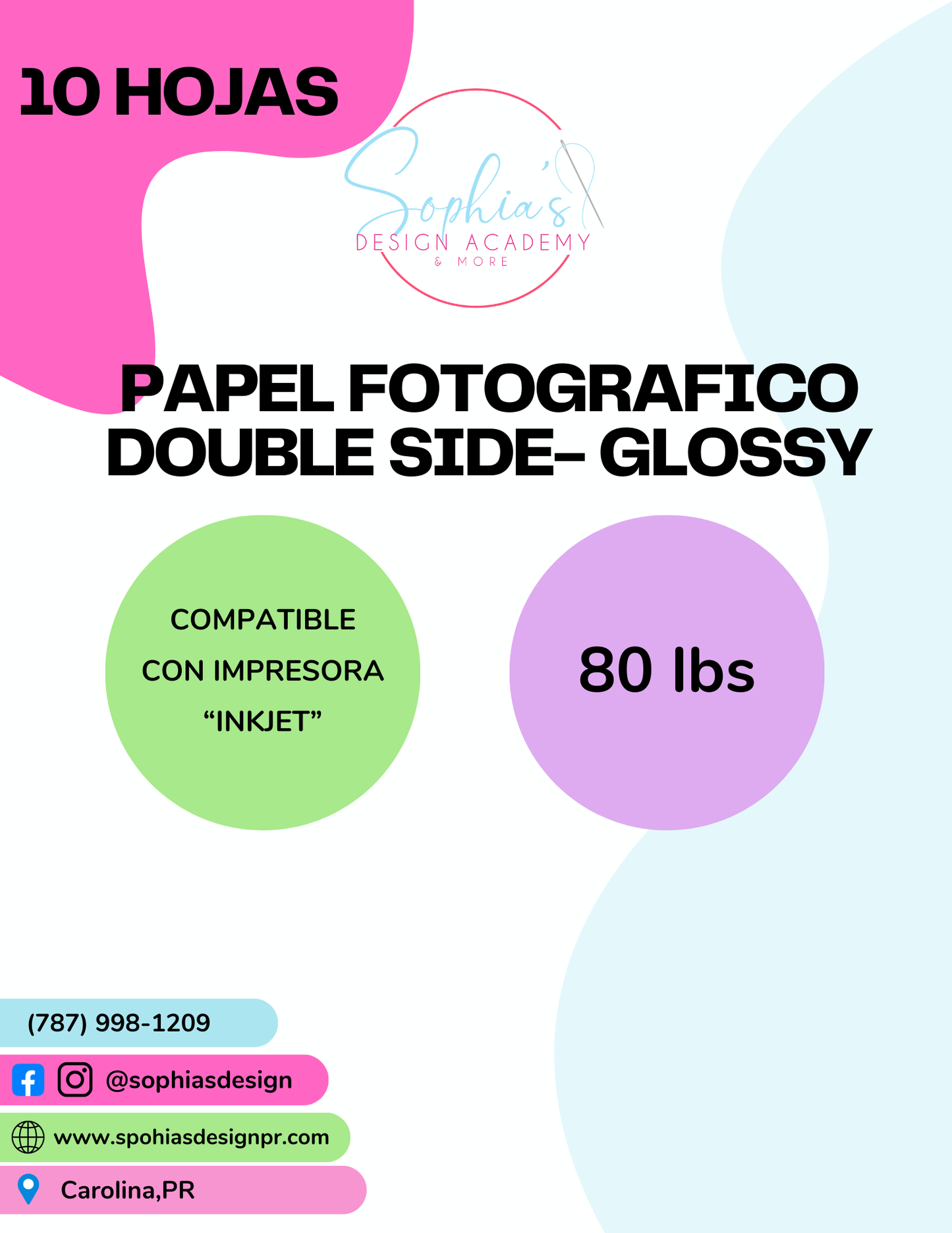 Papel Fotografico Glossy double-side - 80lbs
