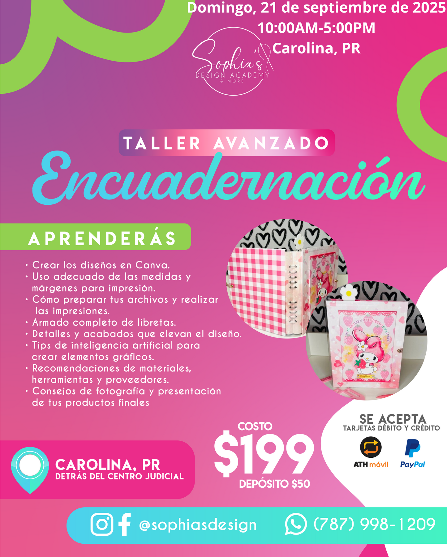 Taller Avanzado Encuadernación - Domingo 21 de septiembre de 2025 (10:00a.m. - 5:00p.m.)