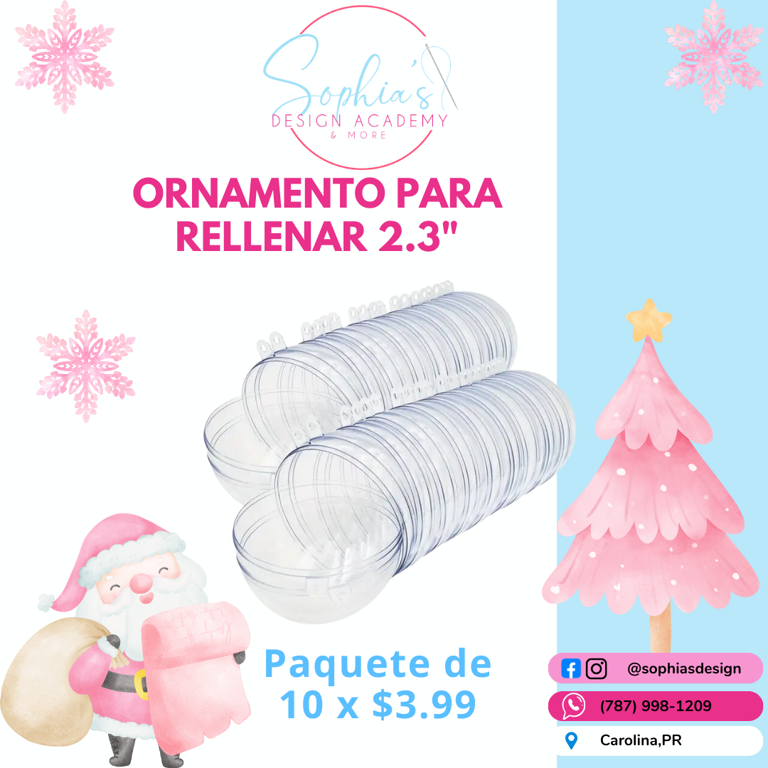Ornamento para rellenar 2.3" 10 x $3.99