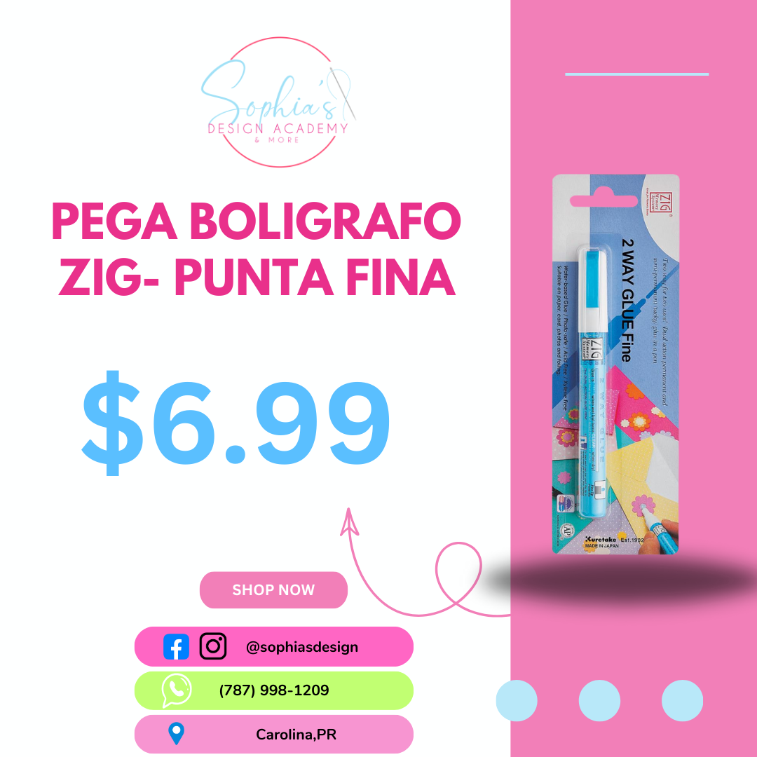 Pega boligrafo ZIG- punta fina