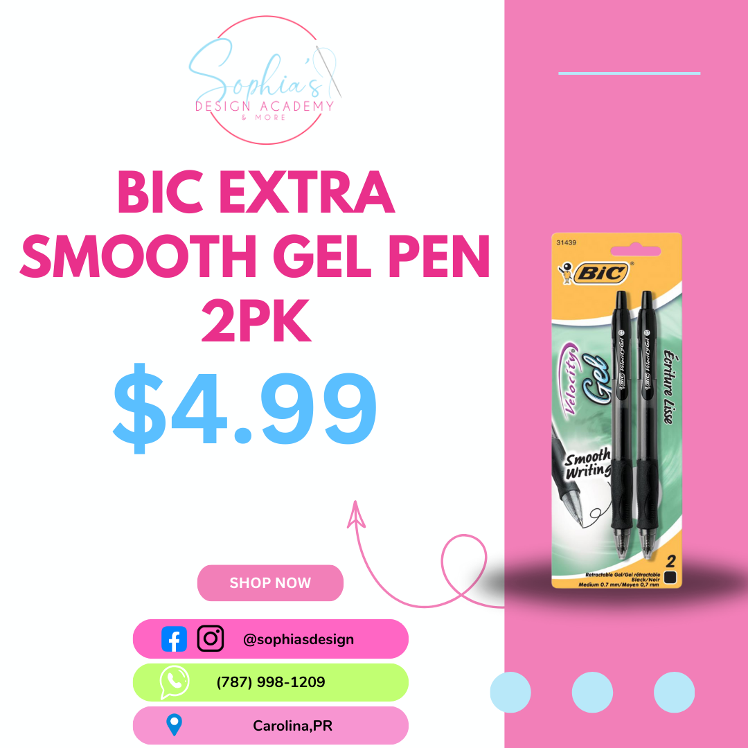 BIC Extra Smooth Gel Pen 2PK