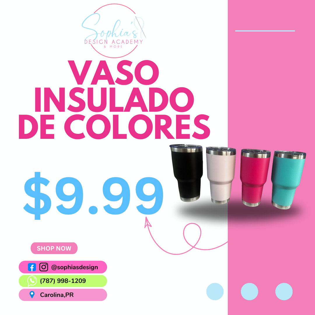 Vaso insulado de colores