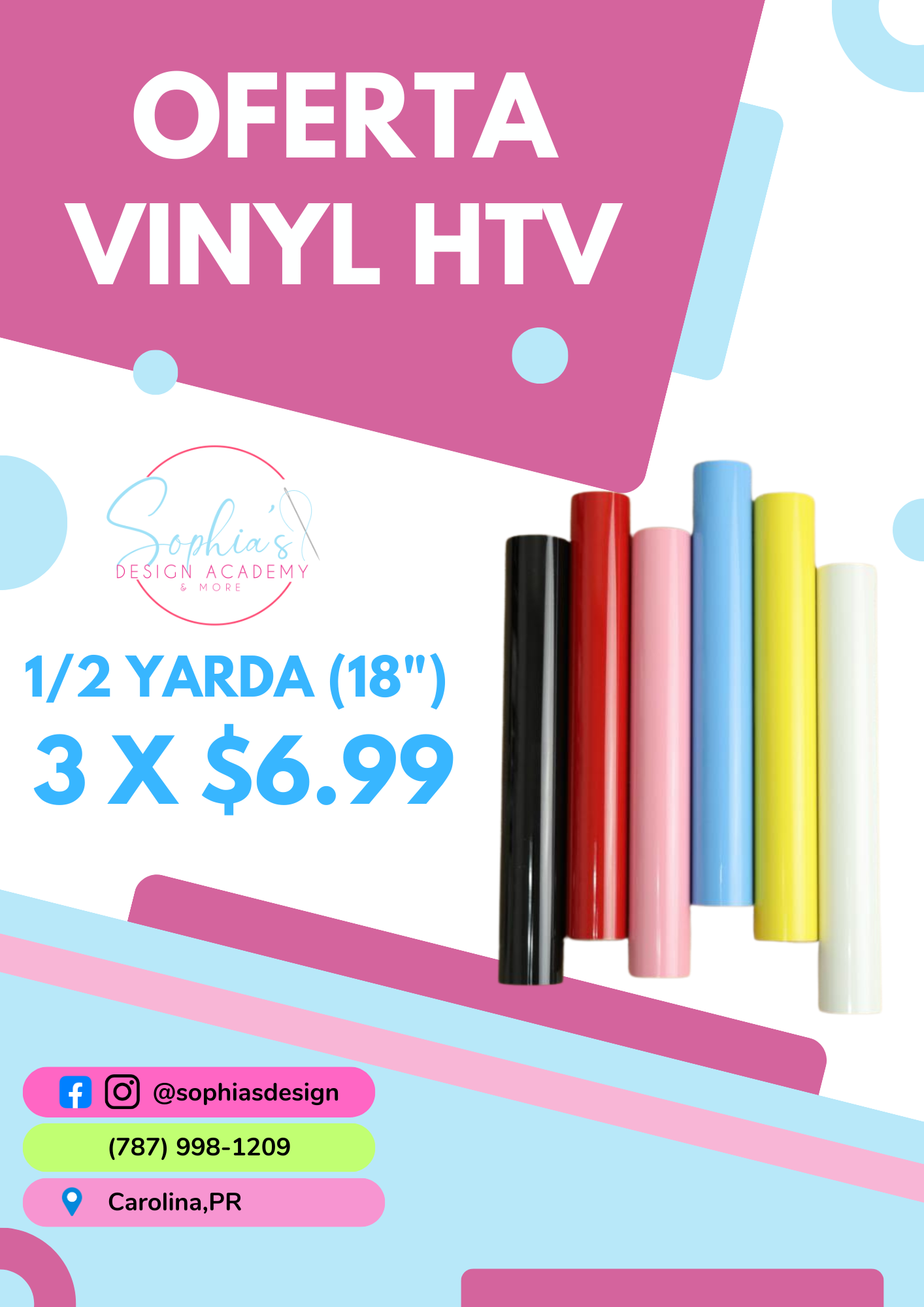Oferta Heat Transfer Vinyl 1/2 Yarda (18")