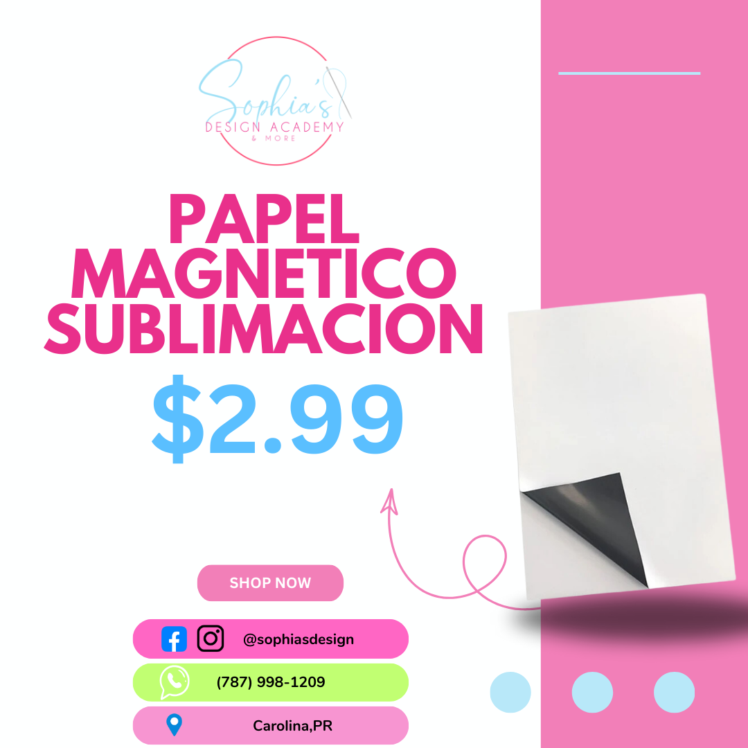 Papel magnetico 8.5 x 11 sublimacion