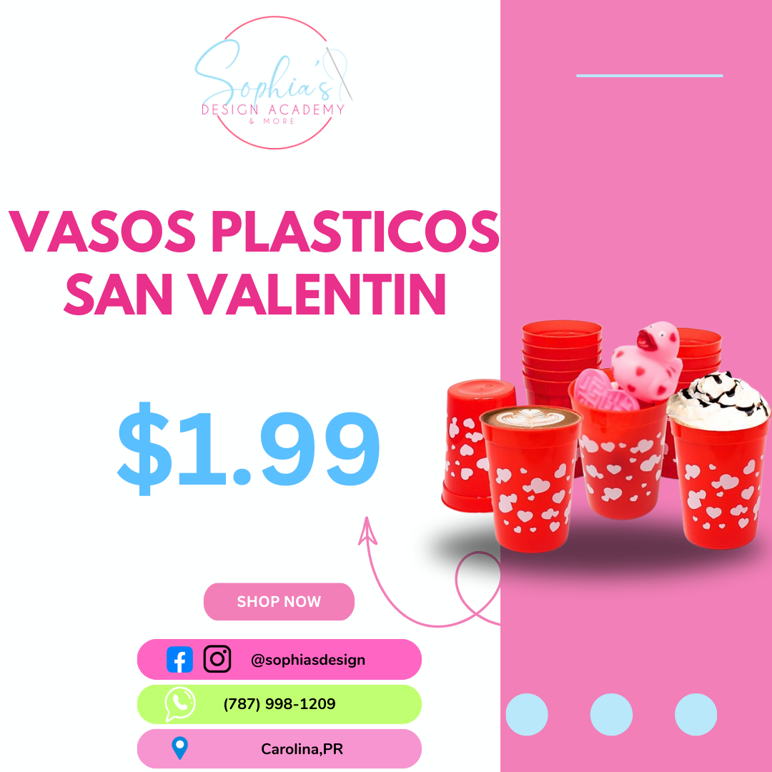 Vasos plasticos San Valentin