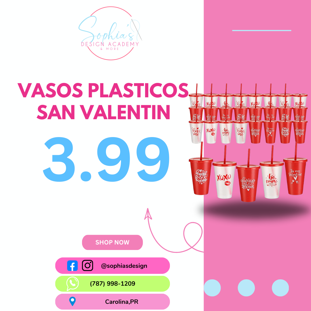 Vasos plasticos San Valentin