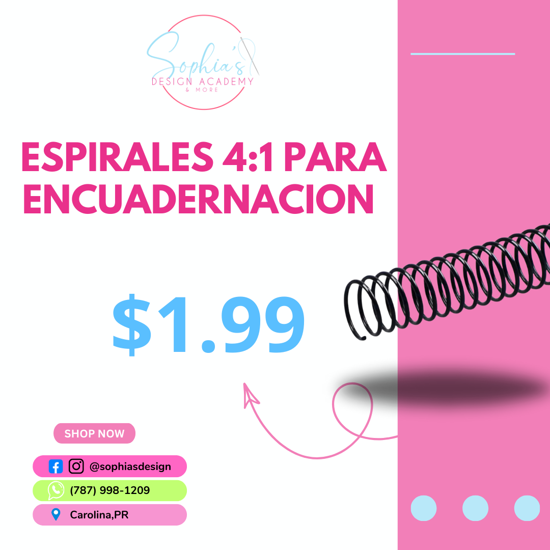 Espirales para encuadernacion negro 4:1
