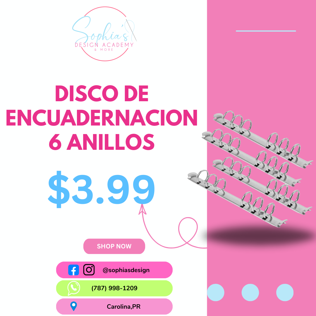Disco de encuadernacion 6 anillos