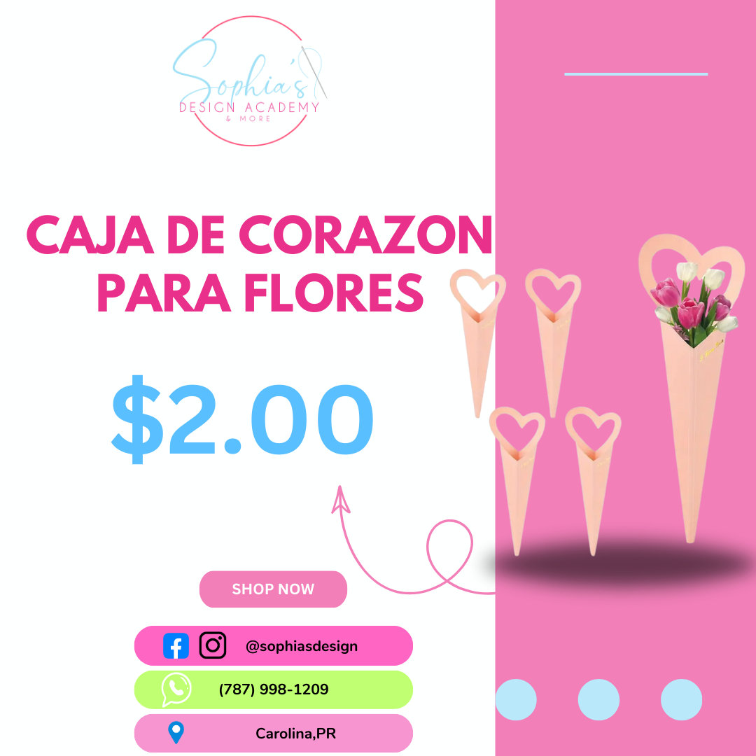 Caja de corazon para flor