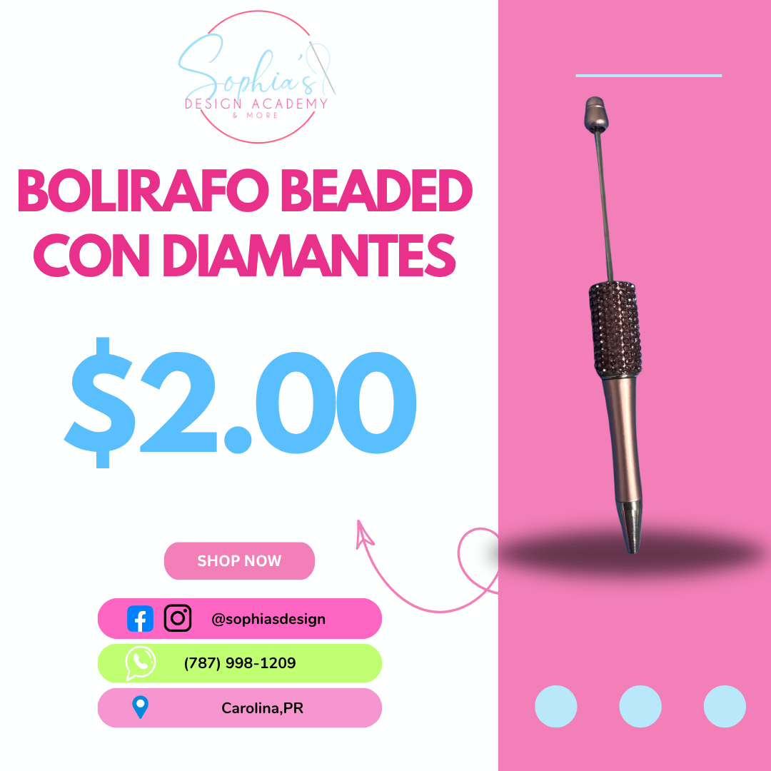 BOLIGRAFO BEADED CON DIAMANTES