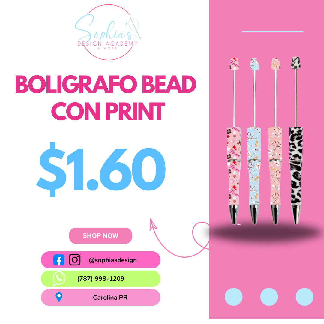 BOLIGRAFO BEADED CON PRINT