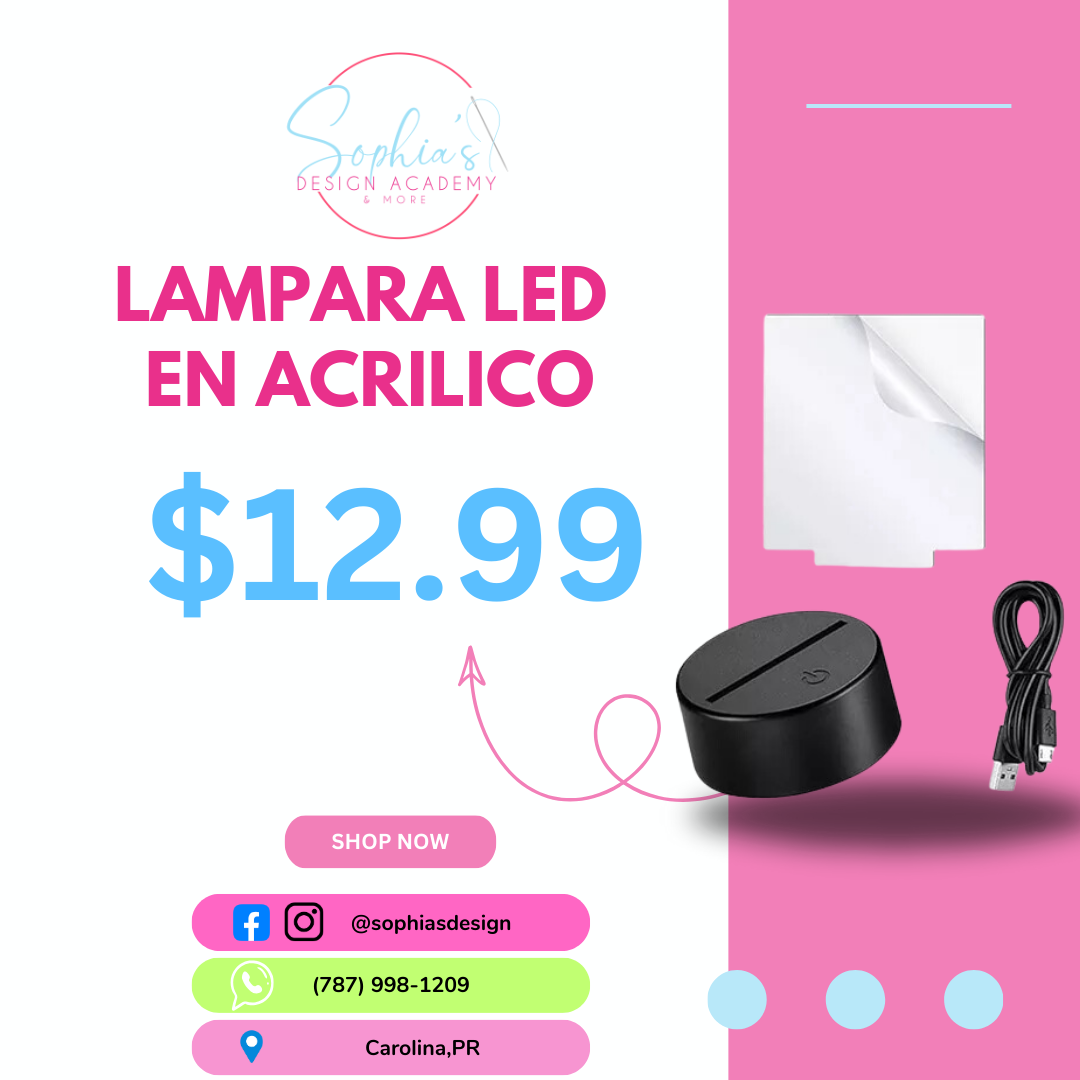 Lampara led en acrilico