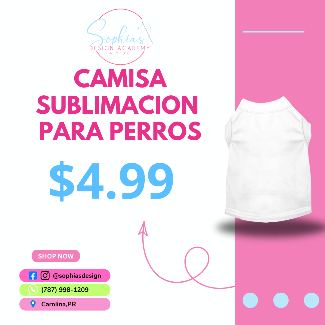 Camisa para perro sublimacion blanca