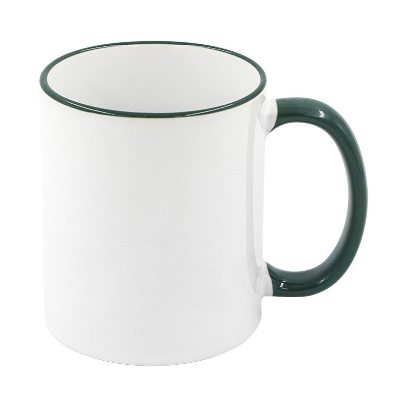 11 oz Colored Rim and Handle Mug.
