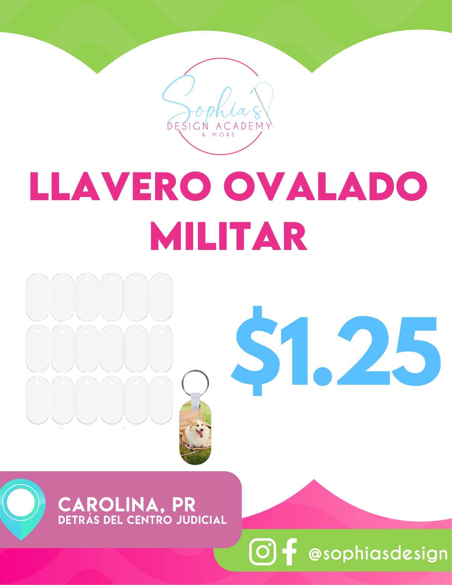 Llavero ovalado militar