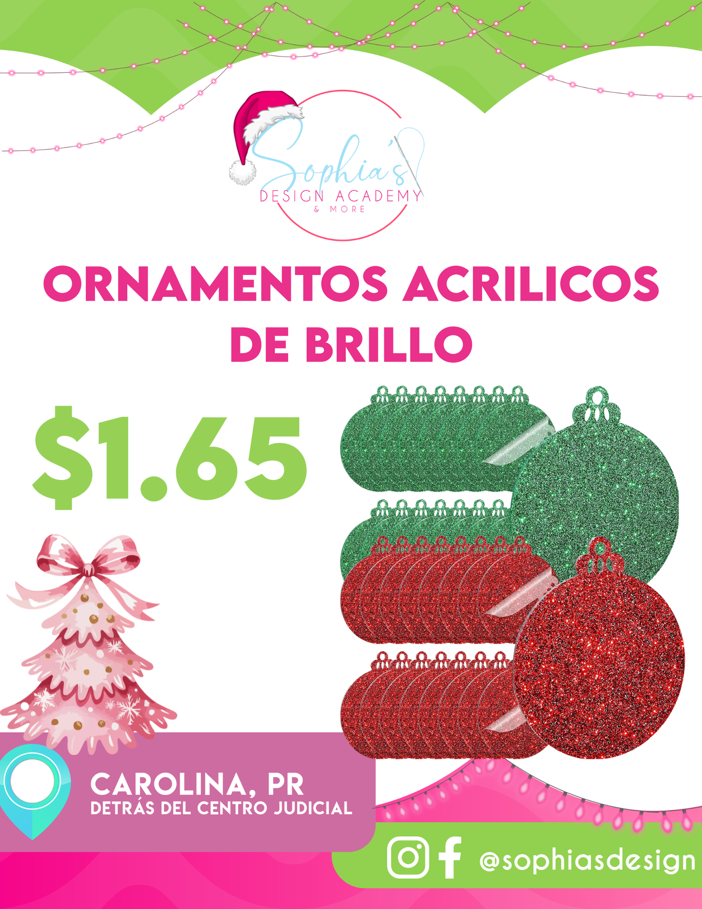 ORNAMENTO ACRILICO DE BRILLO 3"