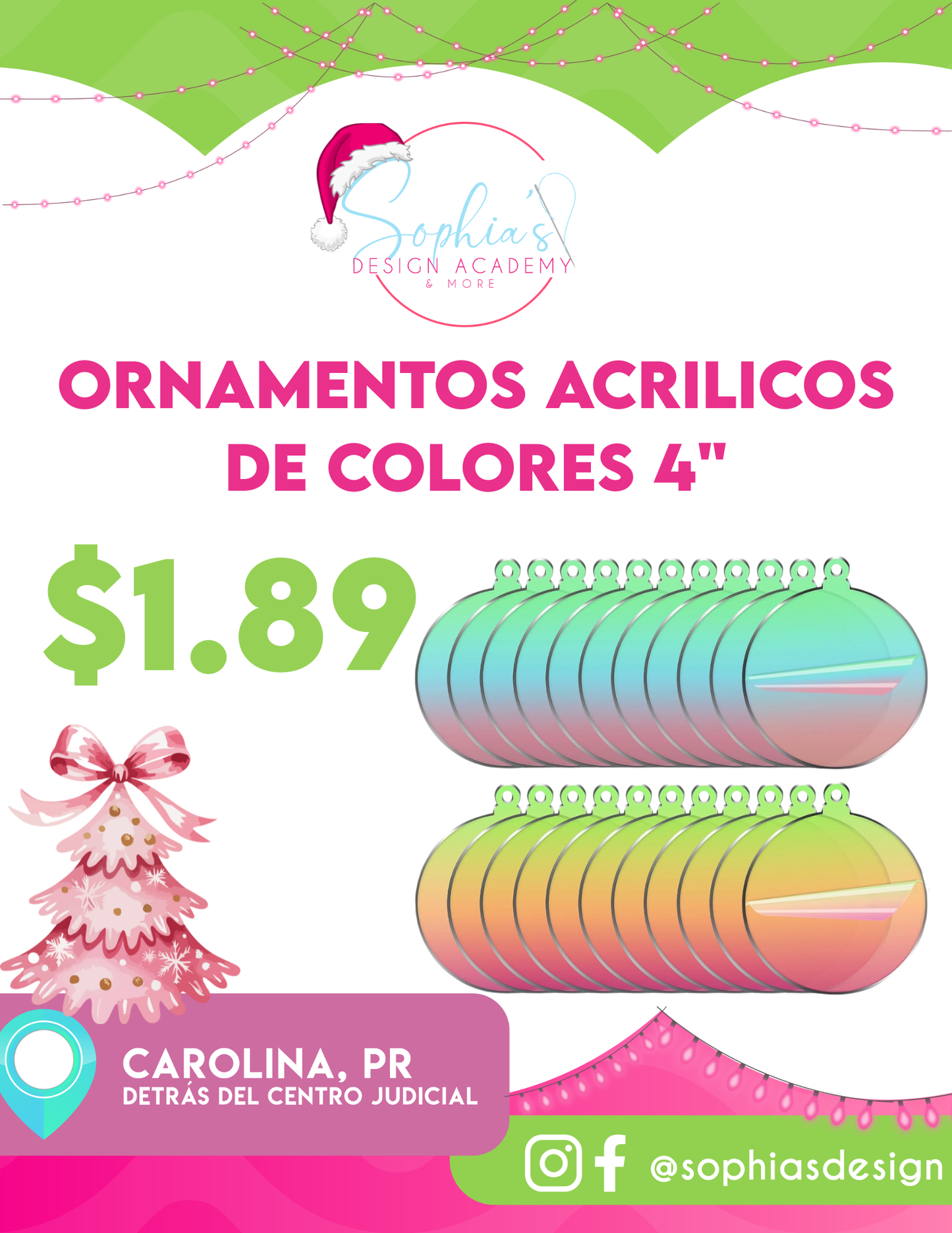 ORNAMENTO ACRILICO TORNASOL 4"