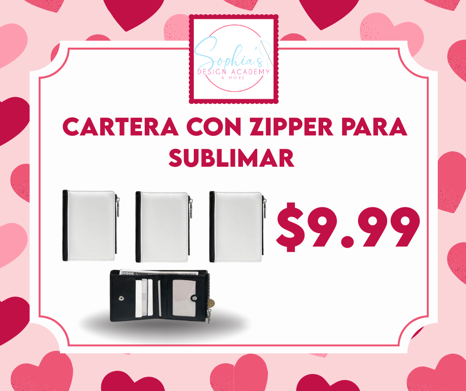 CARTERA CON ZIPPER PARA SUBLIMAR