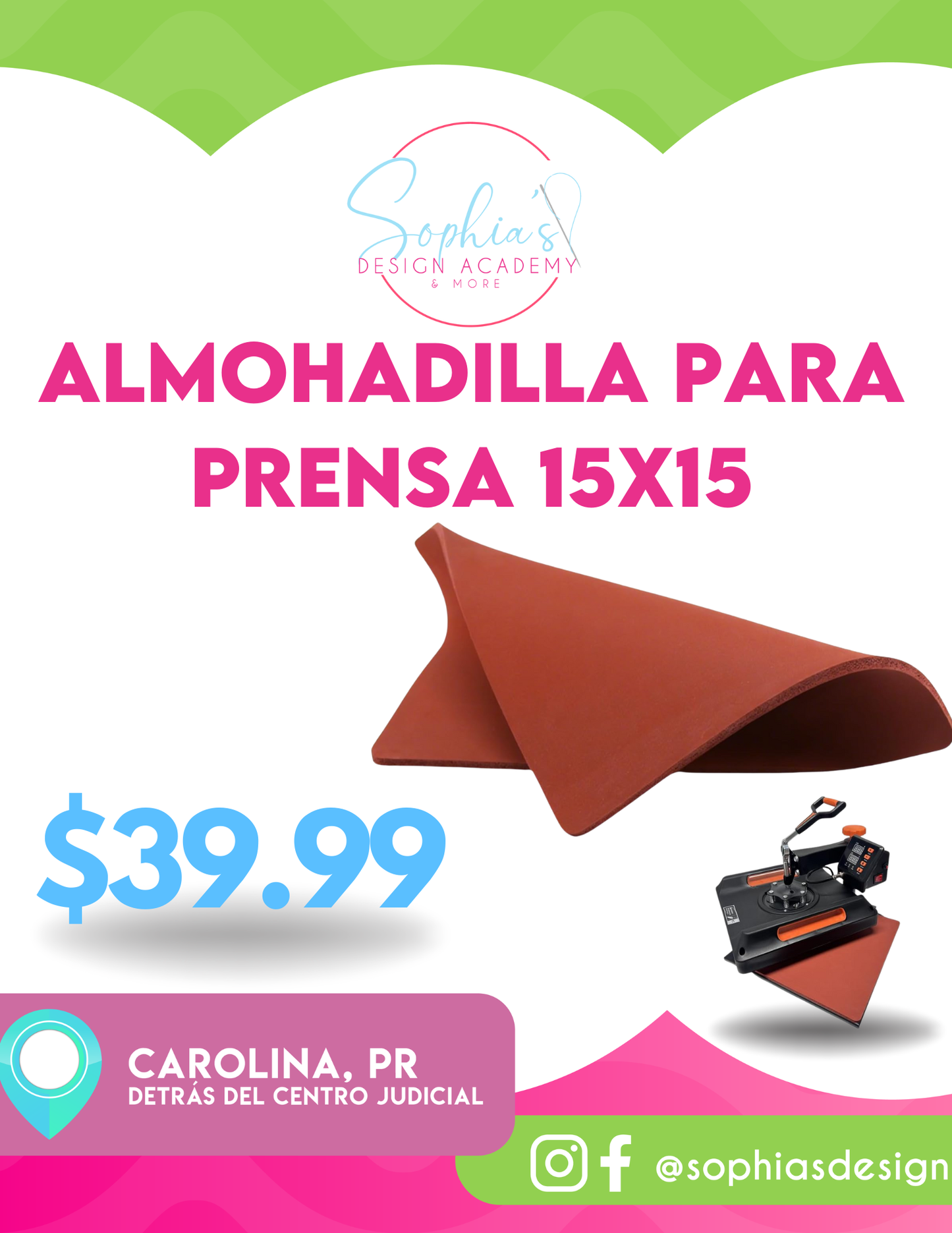 almohadilla para prensa 15x15