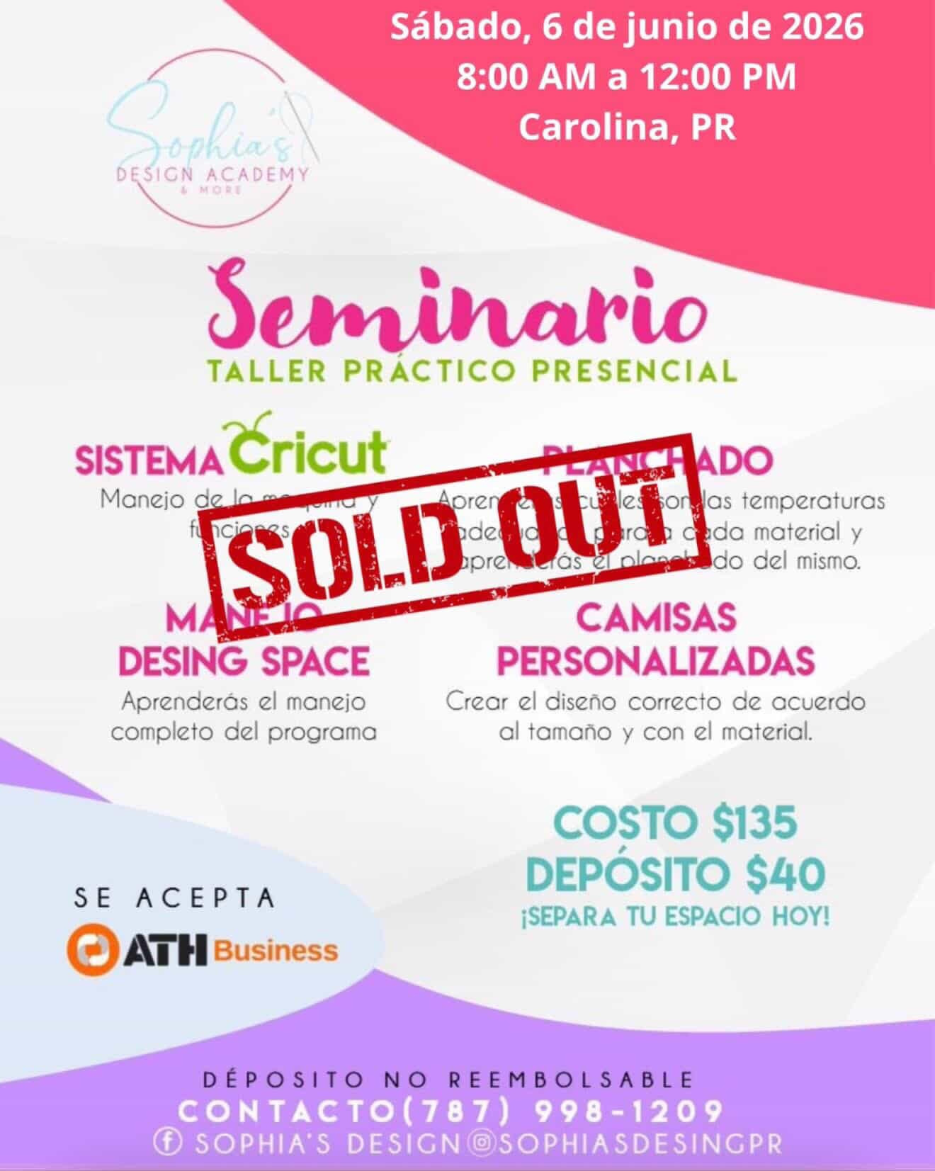 Taller Básico Cricut Práctico Presencial - Sábado 6 de junio de 2026 (8:00 am a 12:00 pm) - SOLD OUT