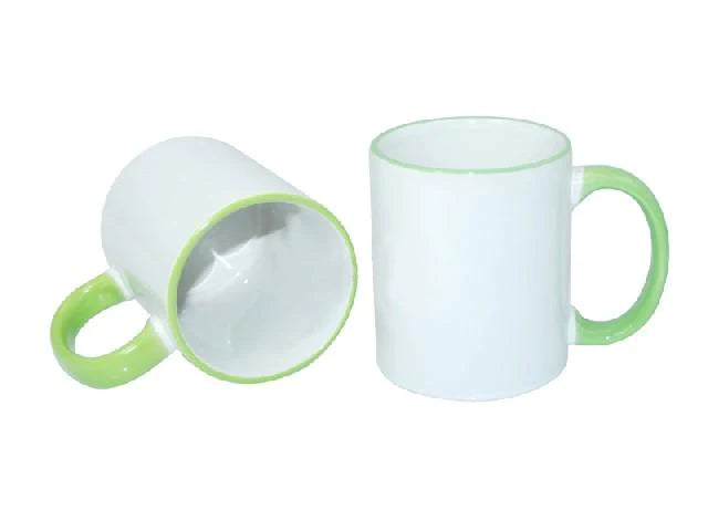 11 oz Colored Rim and Handle Mug.