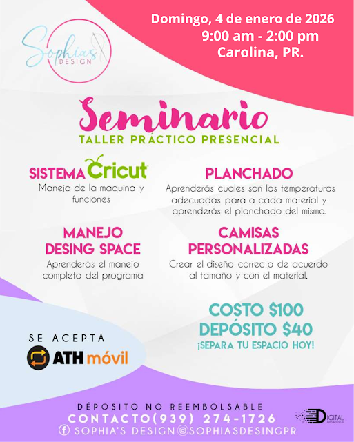 Taller Básico Cricut Práctico Presencial - Domingo 4 de enero de 2026 (9:00a.m. - 2:00p.m.)