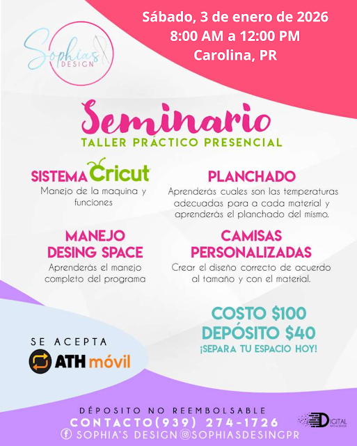 Taller Básico Cricut Práctico Presencial - Sábado 3 de enero de 2026 (8:00a.m. - 12:00p.m.) (Copy)