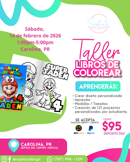 Taller Libros de Colorear - Sabado 14 de febrero de 2026 (1:00 pm a 5:00 pm)