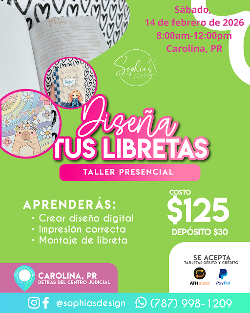 Taller Diseña tus Libretas - Sabado 14 de febrero de 2026 (8:00 a.m. - 12:00p.m.)
