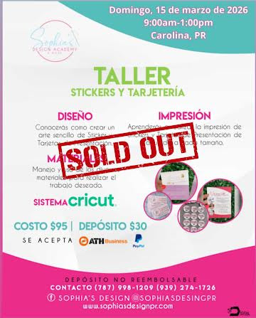Taller Sticker y Tarjetería - Domingo 15 de marzo de 2026 (9:00 a.m. a 1:00 p.m.)